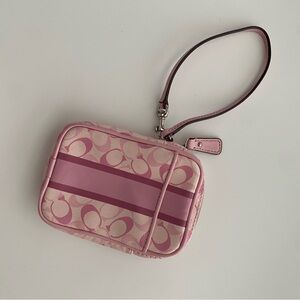 Coach Signature Pink Wristlet